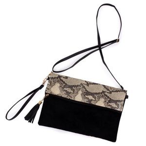 Python print fold-over crossbody/clutch bag